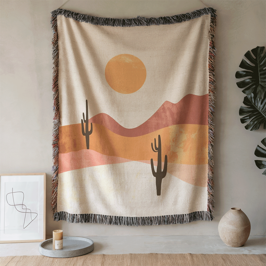 Minimalist Desert Woven Blanket