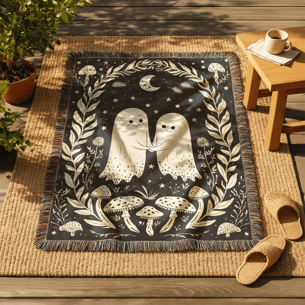 Romantic Ghosts Woven Blankets