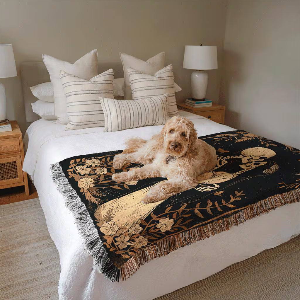 Skeleton Lovers Woven Blanket